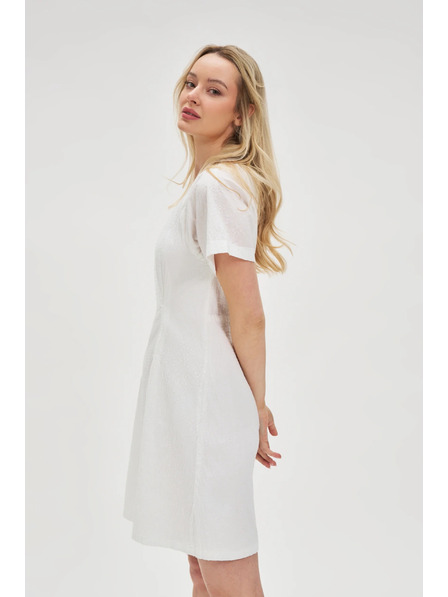 Moodo Rochie albă din bumbac cu spate dezgolit Moodo