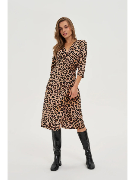 Moodo Rochie bej cu imprimeu leopard Moodo