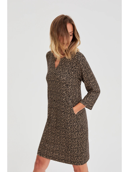 Moodo Rochie neagră cu model discret Moodo