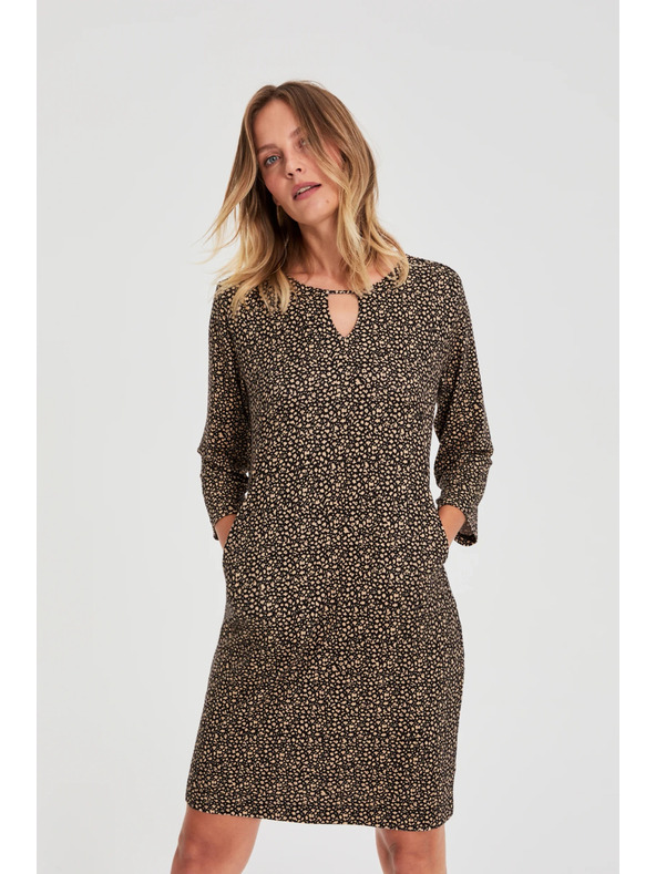 Moodo Rochie neagră cu model discret Moodo
