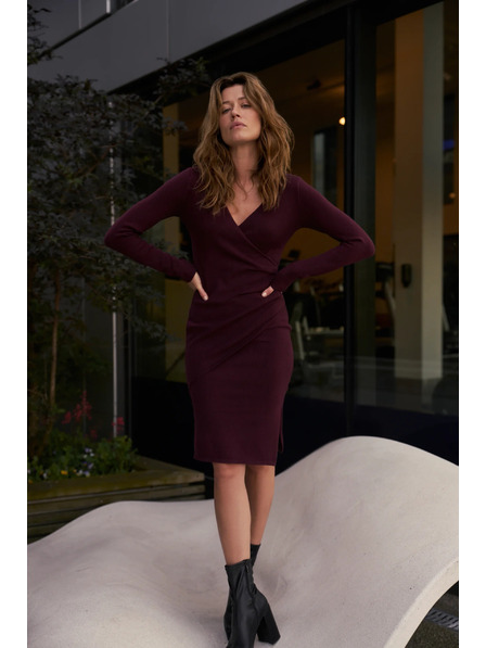 Moodo Rochie tricotată burgundă Moodo