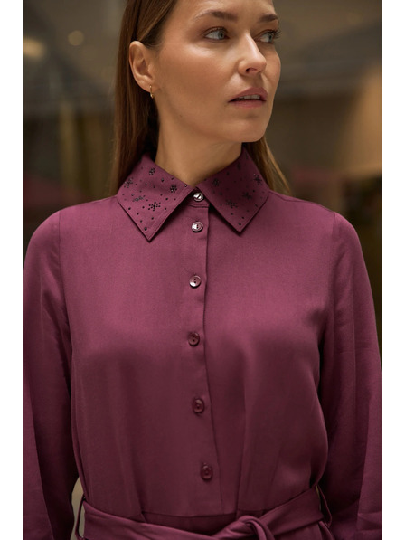 Moodo Rochie tip cămașă vișinie Moodo