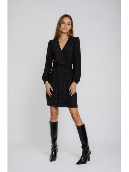 Moodo Rochie neagră cu decolteu Moodo