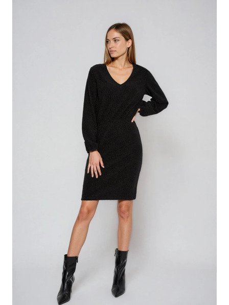 Moodo Rochie lucioasă neagră Moodo