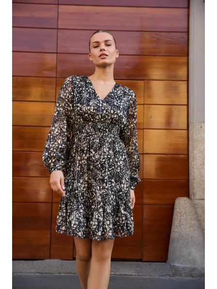 Moodo Rochie cu model și decolteu neagră Moodo