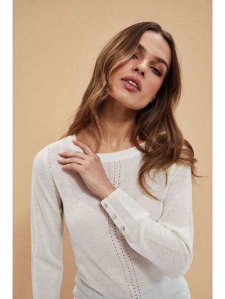 Moodo Pulover perlat cu decorațiuni ajurate Moodo