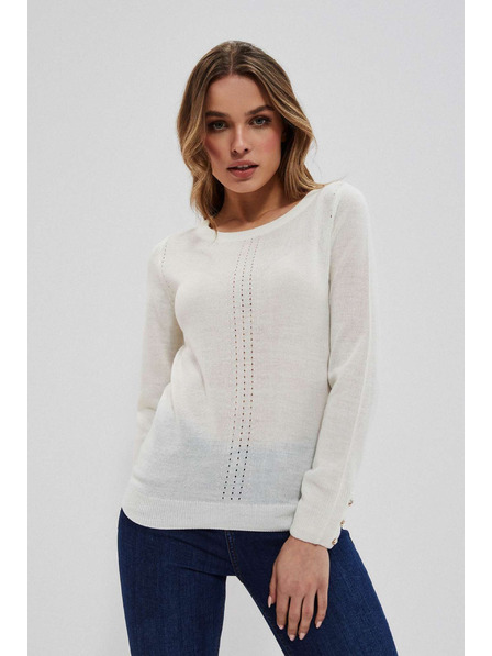 Moodo Pulover perlat cu decorațiuni ajurate Moodo