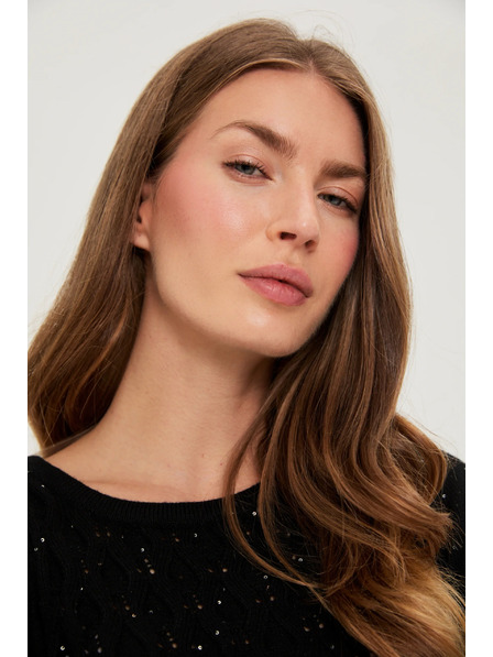 Moodo Pulover negru cu paiete Moodo