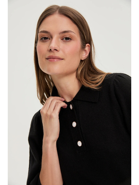 Moodo Pulover cu guler negru Moodo