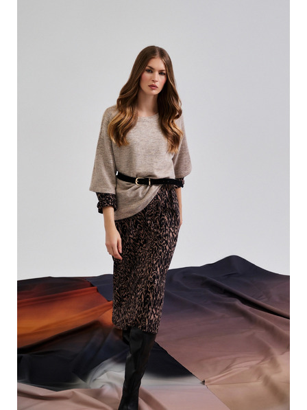 Moodo Pulover cu mânecă scurtă bej Moodo