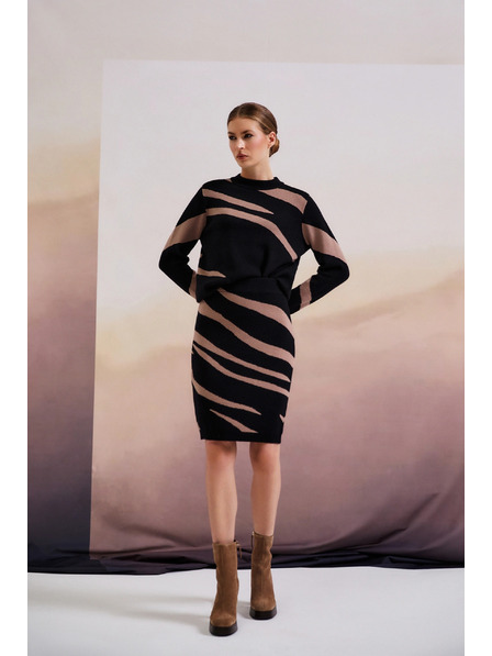 Moodo Pulover negru cu model animal Moodo