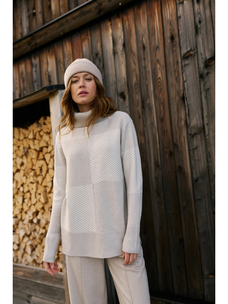 Moodo Pulover cu guler bej Moodo