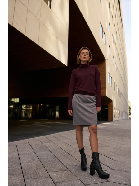 Moodo Pulover simplu cu guler înalt burgundy Moodo