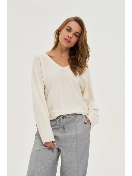 Moodo Pulover cu decolteu în V ecru Moodo