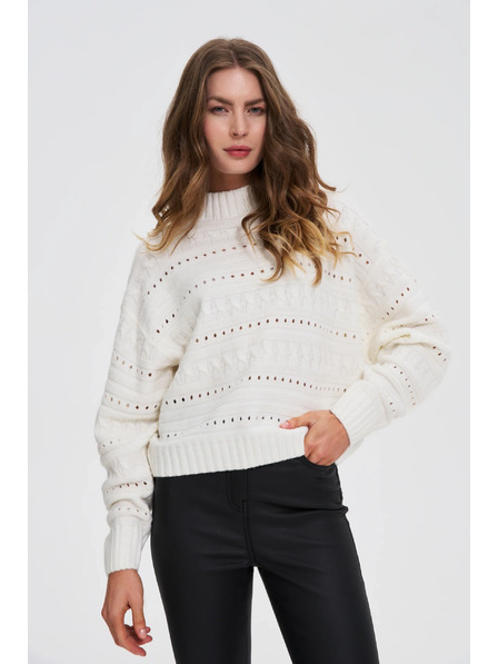 Moodo Pulover cu guler înalt alb Moodo