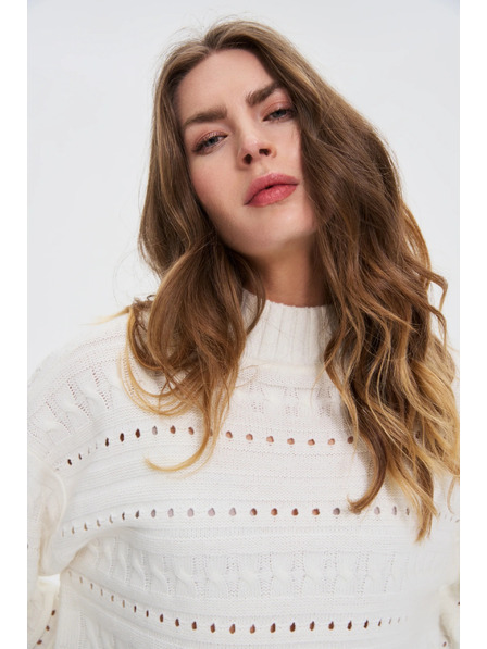 Moodo Pulover cu guler înalt alb Moodo