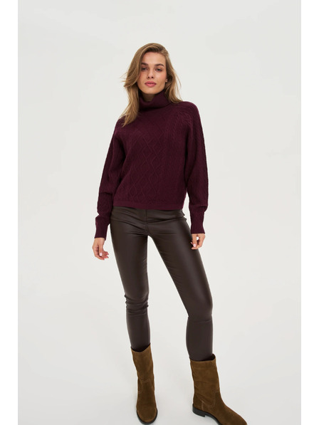 Moodo Pulover cu guler înalt vișiniu Moodo
