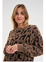 Moodo Pulover cu model de leopard maro Moodo