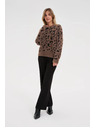 Moodo Pulover cu model de leopard maro Moodo