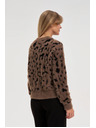 Moodo Pulover cu model de leopard maro Moodo
