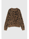 Moodo Pulover cu model de leopard maro Moodo
