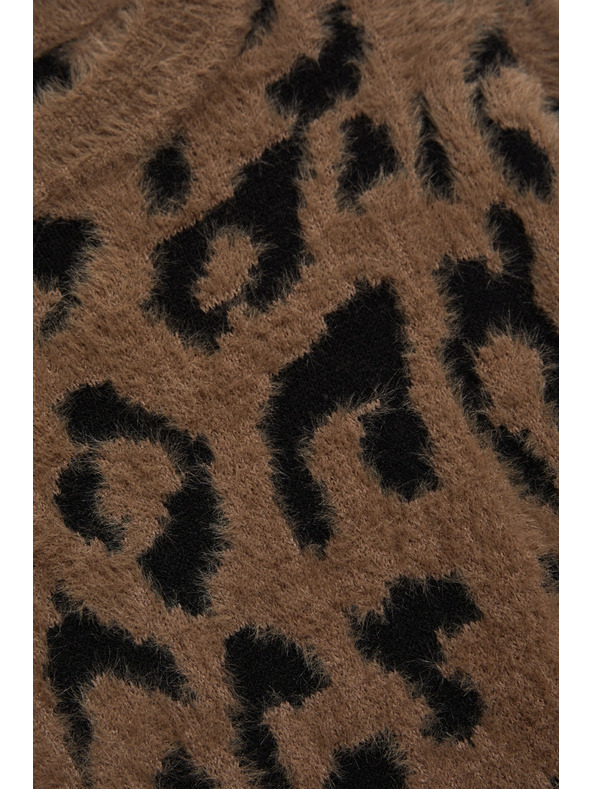 Moodo Pulover cu model de leopard maro Moodo