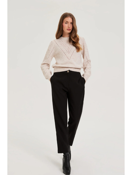 Moodo Pulover bej cu mâneci bufante Moodo