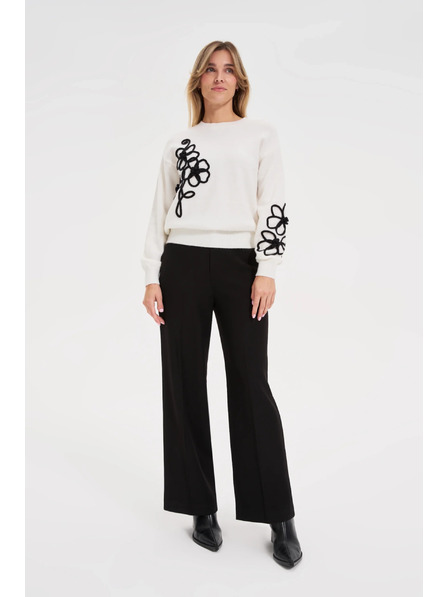 Moodo Pulover alb cu aplicație Moodo