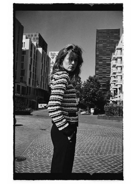 Moodo Jachetă neagră cu dungi Moodo