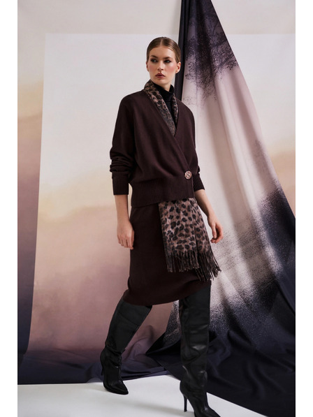 Moodo Jachetă maro cu buton decorativ Moodo