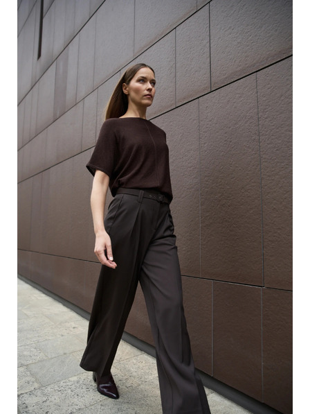 Moodo Pulover maro cu mânecă scurtă Moodo