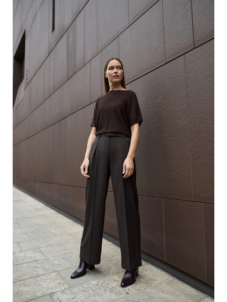 Moodo Pulover maro cu mânecă scurtă Moodo