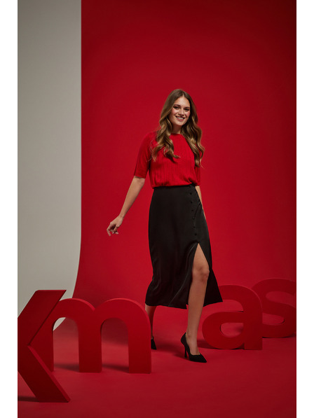 Moodo Pulover roșu cu mâneci scurte Moodo