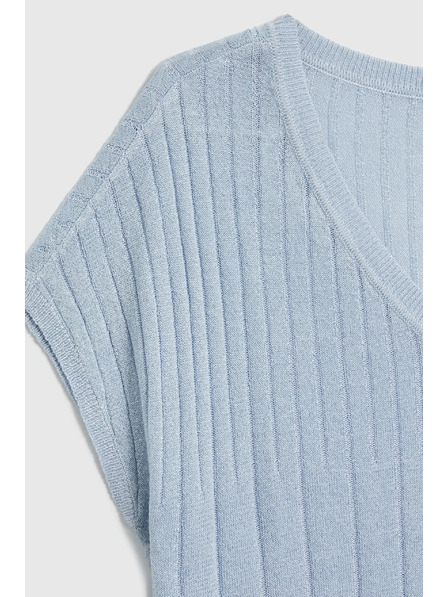 Moodo Pulover albastru deschis cu mânecă scurtă Moodo