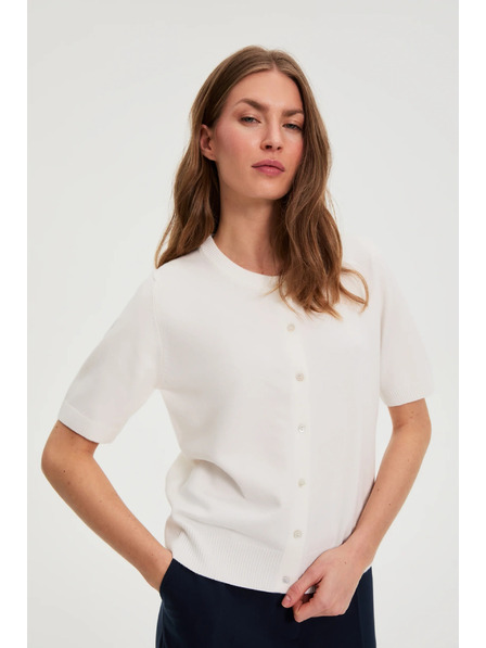Moodo Pulover cu mânecă scurtă alb Moodo