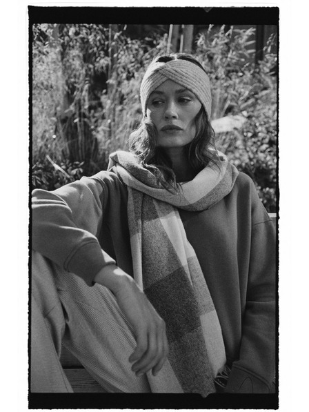 Moodo Șal în carouri bej Moodo