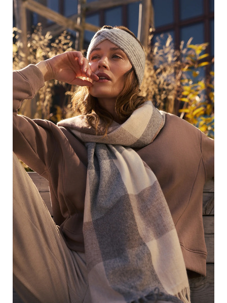 Moodo Șal în carouri bej Moodo