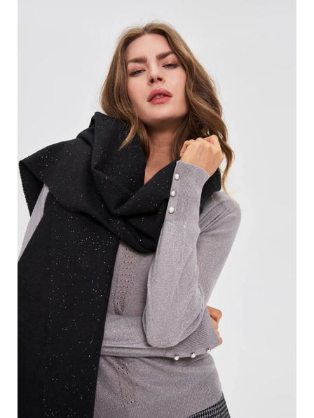 Moodo Șal neted negru Moodo