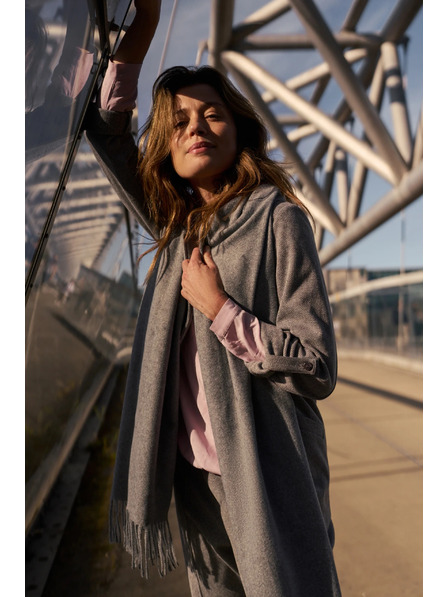 Moodo Șal cu ciucuri gri Moodo