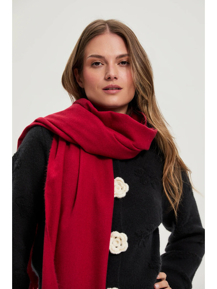 Moodo Șal cu ciucuri roșu Moodo