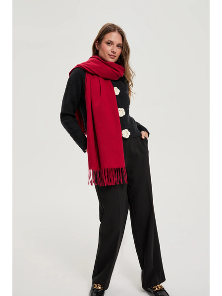 Moodo Șal cu ciucuri roșu Moodo