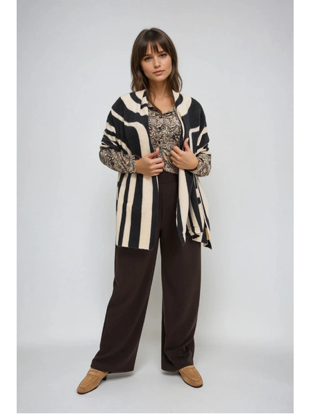 Moodo Șal cu model geometric bej Moodo