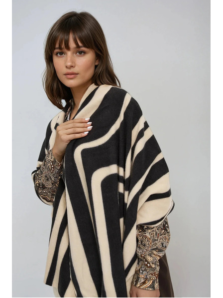 Moodo Șal cu model geometric bej Moodo