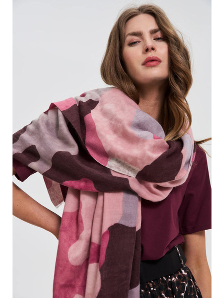 Moodo Șal cu model burgund Moodo