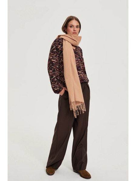 Moodo Șal cu ciucuri bej Moodo