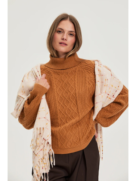 Moodo Șal cu ciucuri roz Moodo