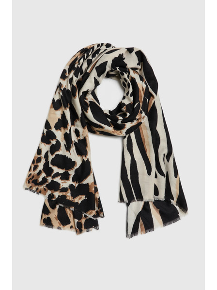 Moodo Șal cu imprimeu animal bej Moodo