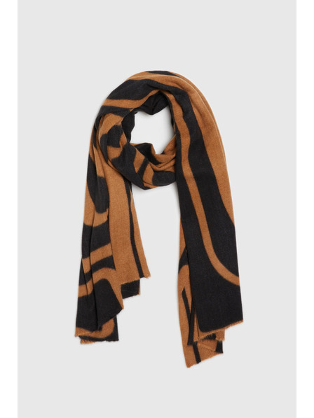 Moodo Șal cu model geometric maro Moodo