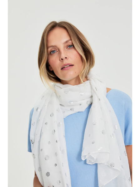 Moodo Șal cu imprimeu alb Moodo