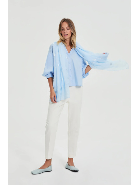 Moodo Șal cu imprimeu metalic albastru Moodo